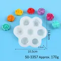 7-cavity rose and peony flower silicone mold for handmade candle making and DIY crafts - 7-Hole Floral Style (50-3357-D)