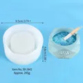 Round geometric silicone mold for DIY ashtray or succulent pot with dimensions 9.5x4.8cm - Fish Scale Ashtray Style (50-2641) / White