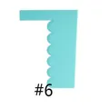 Professional light blue scalloped edge cake scraper smoother for cream decorating, style #6 - Scalloped Wavy Edge Style (6#58023-6) / Mint Green
