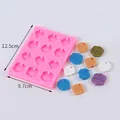 Detailed macro view of a pink silicone mold for DIY jewelry pendants and resin craft tags - English Words Tag Mold (50-2840-A) / 50-2840-A