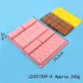 Moule en silicone rose de qualité alimentaire à 6 cavités pour chocolat Dubaï et gaufres - 6-Cavity Geometric Star Style (J2401009-A) / Rose