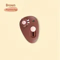Cute brown pebble-shaped mini utility knife with cartoon flower detail for unboxing - Fried Egg / Brown