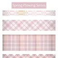 Creative pink and purple plaid washi tape set with multiple patterns for DIY journaling - 6 Rolls Set / 01 Spring Plowing