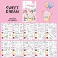 10-page children's watercolor painting book set with built-in pigment blocks for graffiti - Sweet Dream / 10-Page Pack