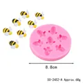 Detalle de molde de silicona de abeja 3D para fondant de chocolate con medidas - Estilo Abejita de 7 Cavidades / Diámetro 8.8cm (50-2452-A) / Rosa