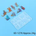 Cat-shaped silicone mold for DIY resin pendants with finished cat jewelry samples - Cute Cat Style (60-1278)