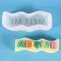 DIY Wave-shaped silicone candle mold with 3D colorful 'MELT ME' slogan lettering - MELT ME Style / White