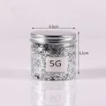 5g silver foil flakes in transparent jar for DIY resin craft and painting decoration - 5g Silver Foil D157202