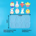Easter bunny and egg silicone mold for DIY resin pendants with detailed measurements - Easter Theme Pendant (60-1431)