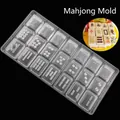 Hard transparent plastic Mahjong tile chocolate mold with 21 cavities for baking candy - Mahjong Units Dots Bamboos Style (54008)