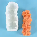 White 5-cavity heart clover silicone mold for DIY soap, resin and candle crafts - Clover (50-2629) / White