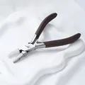 Close-up of professional stainless steel jewelry pliers with protective white nylon tips - Stainless Steel Flat Nose Pliers (D60-2) / 1 Piece/Pack
