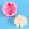 Sunflower shaped pink silicone mold for DIY aromatherapy candles and handmade soap - 50-2659 / Pink