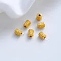 Επιχρυσωμένες χάντρες αποστάτες 24K για χειροποίητα κοσμήματα DIY, 6,0 mm x 4,3 mm - Χάντρα Βαρέλι Εξαγωνική Στήλη με Δαντέλα (Z563-9) / 1 Τεμάχιο