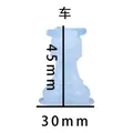 Blue translucent silicone rook chess piece mold with 45mm height and 30mm width dimensions - Rook Style (60-639)