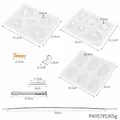 Detailed dimension chart for silicone molds and DIY necklace craft tool kit components. - 47 Items (PA057)
