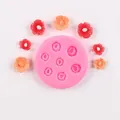 Pink daisy and sunflower silicone mold for DIY fondant cake, chocolate and resin art - Style 50-3383-A / Diameter 6.8cm / Pink
