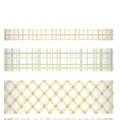 Decorative pastel yellow and green checkered washi tape set for DIY journal stickers - 6 Rolls Set / 05 Desert Flower