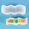 Wavy silicone mold for DIY scented candles and soap with colorful 'OH SHIT' letters - OH SHIT Style / White