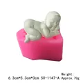 Pink silicone sleeping baby mold for fondant cake decoration and DIY resin crafts - Sleeping Baby Style (50-1147-A)
