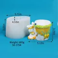 Silicone mold for DIY rabbit-shaped succulent flower pot with dimensions and weight - Rabbit Style (50-3794-D) / 50-3794-D