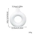 White minimalist donut plastic vase with precise dimension and weight specifications - S / White