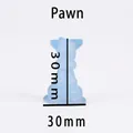 3D silicone mold for DIY epoxy resin pawn chess piece featuring 30mm height and width - Pawn Style (60-640)