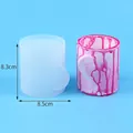 Moule en silicone pour boîte de rangement DIY en forme de cœur, 8,3 cm de haut, 8,5 cm - Style de Cylindre à Relief en Cœur (60-1291)