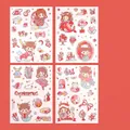 Set mit 4 Bögen niedlicher Cartoon Steinbock Aufkleber für kreative DIY Journaling - Steinbock / 4 Stück