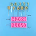 Close-up detail of number lollipop silicone mold showing dimensions and product weight. - Number Style (50-2879-A)