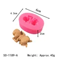Sleeping baby shaped pink silicone fondant mold for DIY baking and cake decoration - Sleeping Baby Style (50-1189-A)