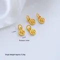 Vergulde holle hanger met 'Ji' karakter voor het zelf maken van diverse sieraden - Hol Ji Karakter (G976-7) / 1 Stuk / Goud