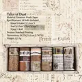 Set of 18 rolls vintage washi tape featuring classic script, map, and floral designs - 18 Rolls/Box / Dusty Memories