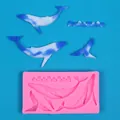 Moule en silicone professionnel baleine et vagues pour savon et bougies artisanales DIY - Rose
