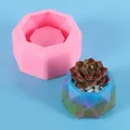 Pink hexagonal silicone mold for DIY succulent planters and resin flower pot crafts - Octagon (50-847) / Pink