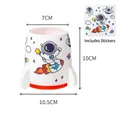 Rocket shaped desktop trash can with astronaut stickers, mini pen holder organizer - Rocket Shape Pen Holder / White