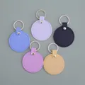 Ensemble de cinq porte-clés ronds en cuir Saffiano coloré pour l'organisation des clés de voiture - Rond / 5 Pièces / Multicolore