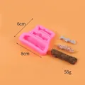 Detailed view of pink tree branch silicone mold with 8cm length and 58g weight specifications - Realistic Branch Texture Style - Pink (50-2933-A) / 50-2933-A