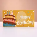 Yellow creative DIY surprise jumping gift box with happy birthday cake design and illustration. - Happy Birthday (1 Piece) / 1 Bouncing Box