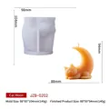 Silicone mold for DIY cute cat moon shaped scented candle with size and weight specs - JZB-0202