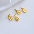 Vergulde koperen klaver- en hartvormige hangers voor het maken van DIY-sieraden en kettingen - Kleine Bloem Hart (G976-9) / 1 Stuk / Goud