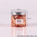 Premium rose gold foil flakes in a 6.5x6.1cm clear jar for DIY crafts and resin art. - 5g Rose Gold Foil D157402