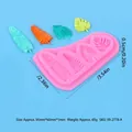 Pink leaf silicone mold dimensions showing size in mm and inches for cake DIY - Leaf Combination (50-2778-A)