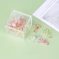 Bunte herzförmige hohle Binder-Clips Set in einer klaren Acryl-Aufbewahrungsbox für Büro - Farbenfrohes Herz / 12er Set
