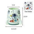 Creative rocket-shaped astronaut desktop mini trash bin and pen holder with stickers - Rocket Shape Pen Holder / Green