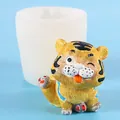 Stampo in silicone a forma di tigre per decorazioni da tavolo in gesso e resina DIY - 50-2520 Stile Tigre / Bianco