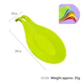Green silicone spoon rest for kitchen utensils, heat resistant spatulas holder. - Spoon Rest / Random Color