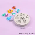 Ocean animal silicone mold for fondant with 8.2cm diameter and 1.3cm thickness detail - Marine Animal Series (50-3310-B) / 50-3310-B