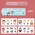 Set of 4 cute cartoon PET waterproof stickers for decorative scrapbooking and DIY journals - Beauty Series / 4 Sheets/Set