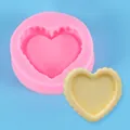 Heart-shaped pink silicone mold with wavy edges for fondant, cake and chocolate DIY - Scalloped Edge Heart (50-1998) / Pink